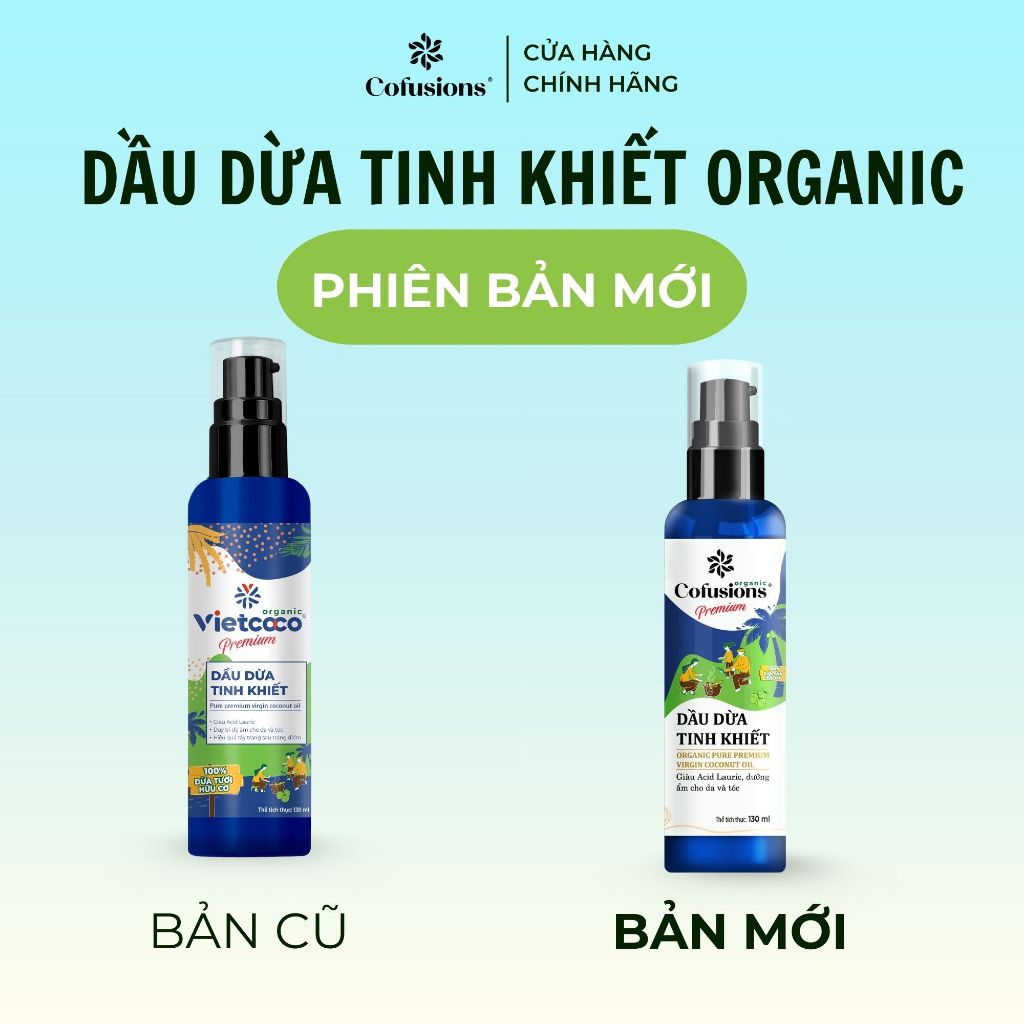 [NHÃN MỚI CFS] Dầu dừa tinh khiết mỹ phẩm ORGANIC Cofusions - Chai 130ml - Coconut Oil