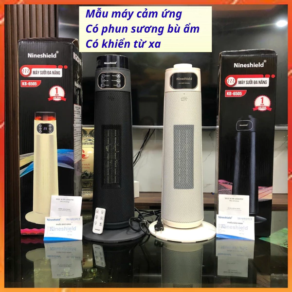 Quạt sưởi gốm phun sương bù ẩm Nineshield chính hãng, Máy sưởi gốm sưởi phòng ngủ máy sưởi ấm cho bé