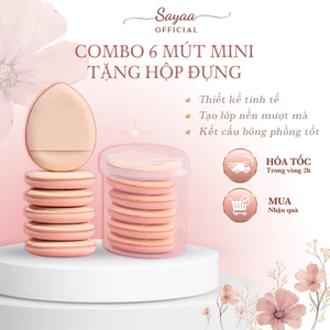 Combo 6 Mút Che Khuyết Điểm Mini Màu Pastel Kèm Hộp Đựng Gọn Gàng Makeup Tiện Lợi, Phụ Kiện Trang Điểm Sayaa