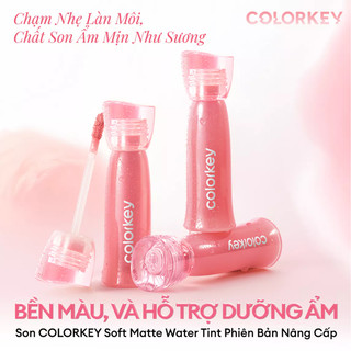 Son Kem COLORKEY Watery Tint Phiên Bản Nâng Cấp  Lâu Trôi, Không Dính, Siêu Mịn Môi 2.5g - Bebeau