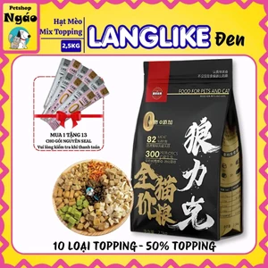 Hạt Cho Mèo LANGLIKE Đen Cao cấp - Siêu Topping, Đạm 40%, Hạt LANG LIKE Cho Mèo, Không Độn Ngũ Cốc
