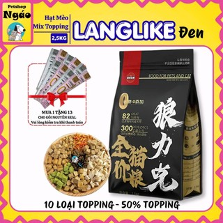 Hạt Cho Mèo LANGLIKE Đen Cao cấp - Siêu Topping, Đạm 40%, Hạt LANG LIKE Cho Mèo, Không Độn Ngũ Cốc
