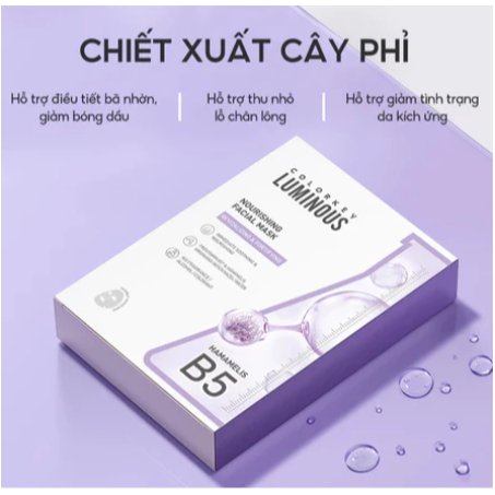 ComboCOLORKEY LUMINOUS Vitamin B5 Cấp Ẩm Cho Da Mịn Màng 10 miếng/hộ