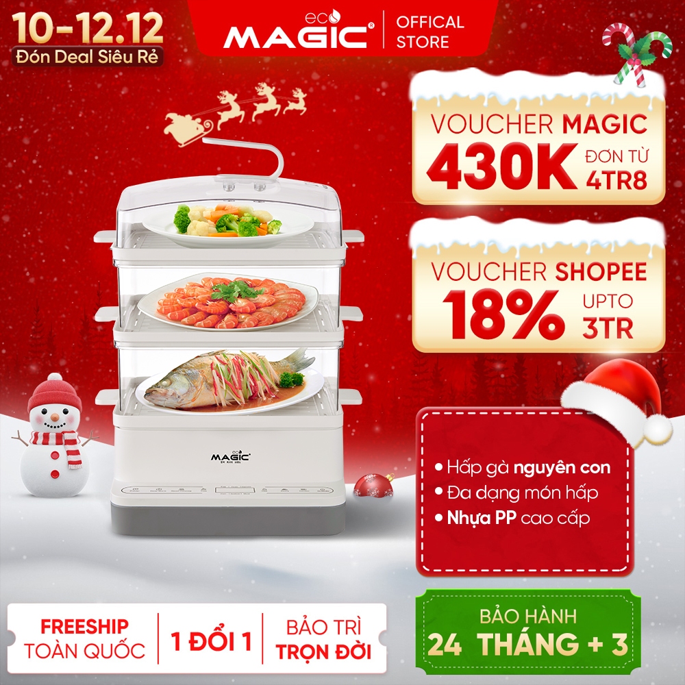 Nồi hấp 3 tầng Magic Eco AC-280, bảo hành 12 tháng