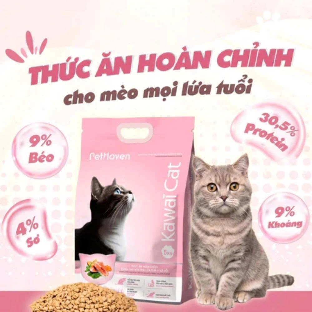 Hạt cho mèo Kawaii Cat 5kg hỗ trợ tiêu hóa khỏe mạnh, giảm mùi hôi chất thải