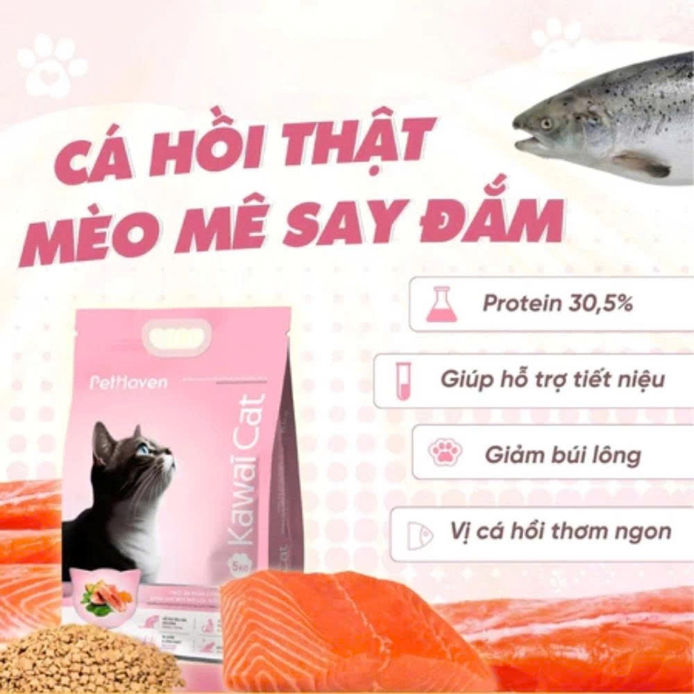 Hạt cho mèo Kawaii Cat 5kg hỗ trợ tiêu hóa khỏe mạnh, giảm mùi hôi chất thải