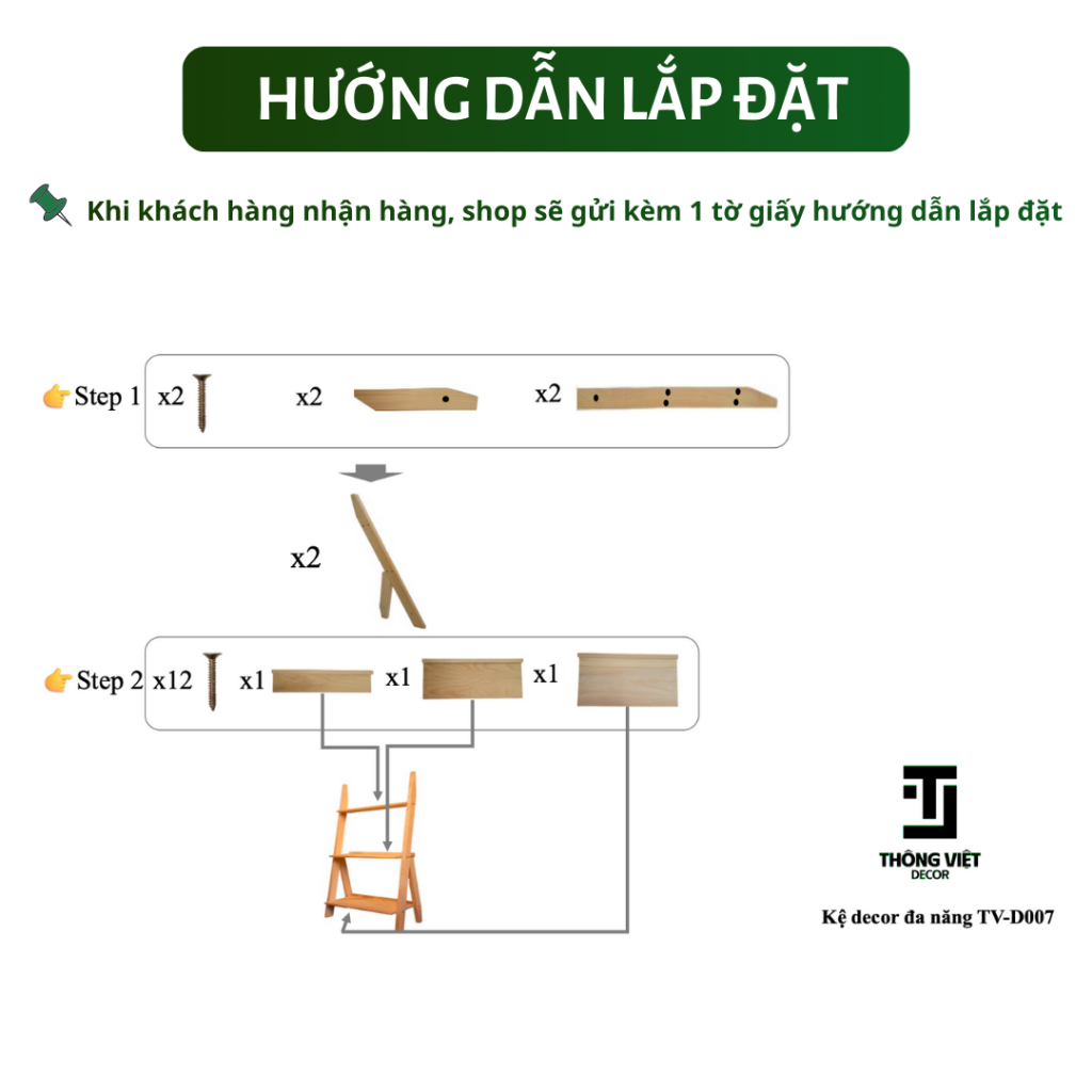 [TV-K007] Kệ Gỗ Decor Cây Cảnh 3 Tầng, Giá Trưng Bày Tiểu Cảnh Mini Trang Trí Ban Công Sân Vườn
