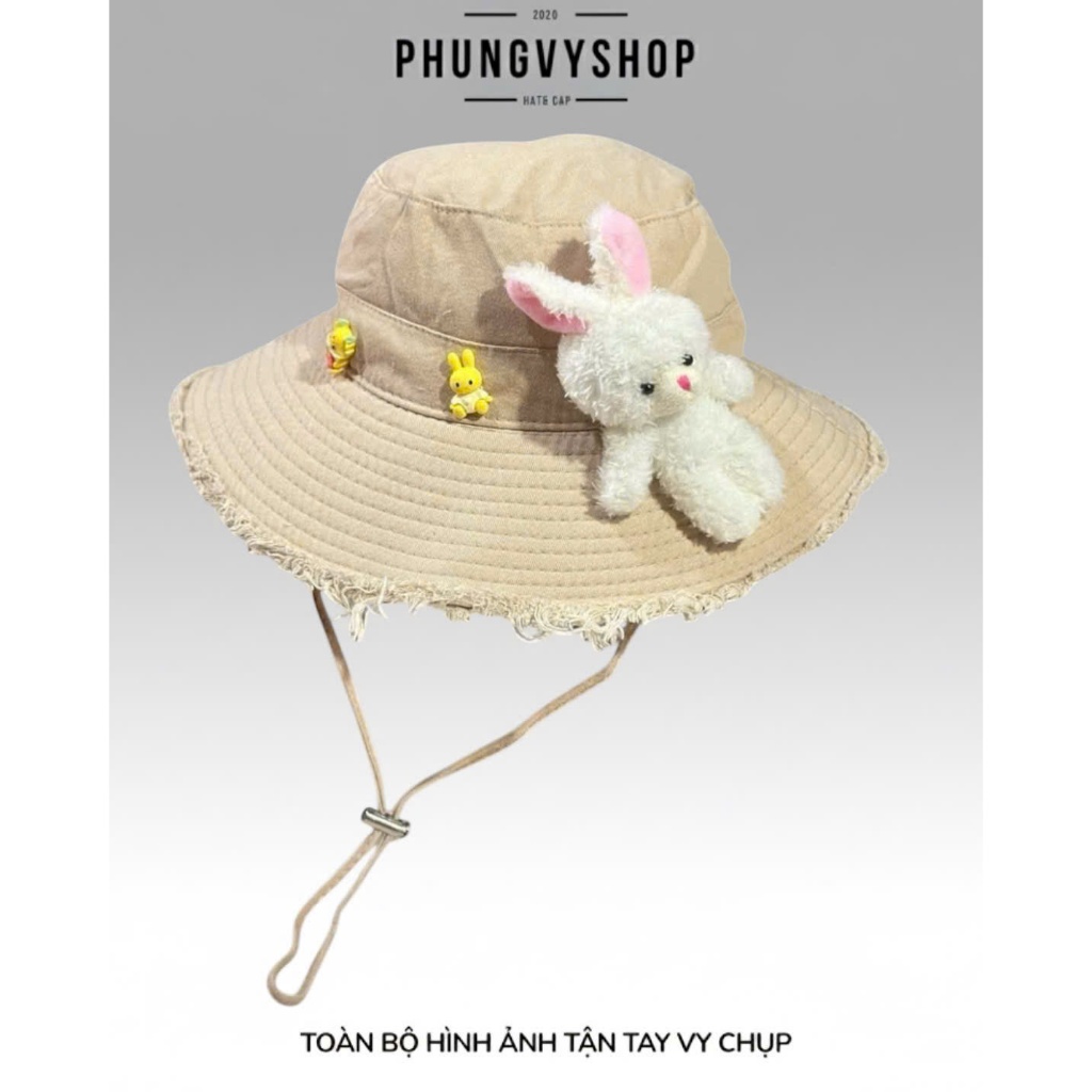 MẸ VÀ BÉ, Mũ nón bucket tai bèo vành trẻ em unisex trai gái phungvyshop / Bo LỚNBÉ- TUA THỎ NGHIÊNG  /