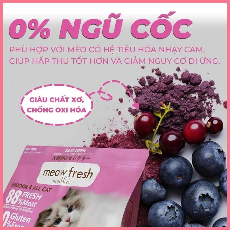 Hạt cho mèo Meow Fresh By Modko siêu topping dành cho mèo mọi lứa tuổi gói 5kg