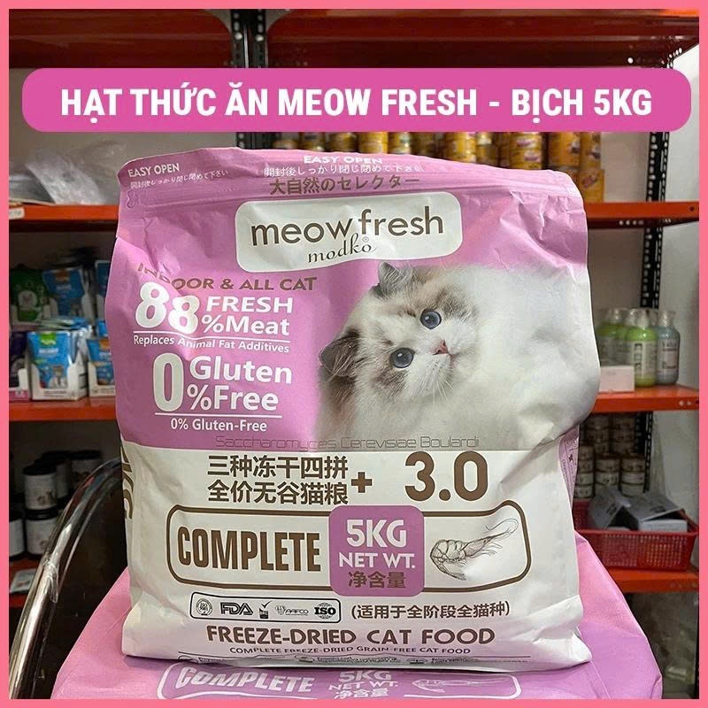 Hạt cho mèo Meow Fresh By Modko siêu topping dành cho mèo mọi lứa tuổi gói 5kg
