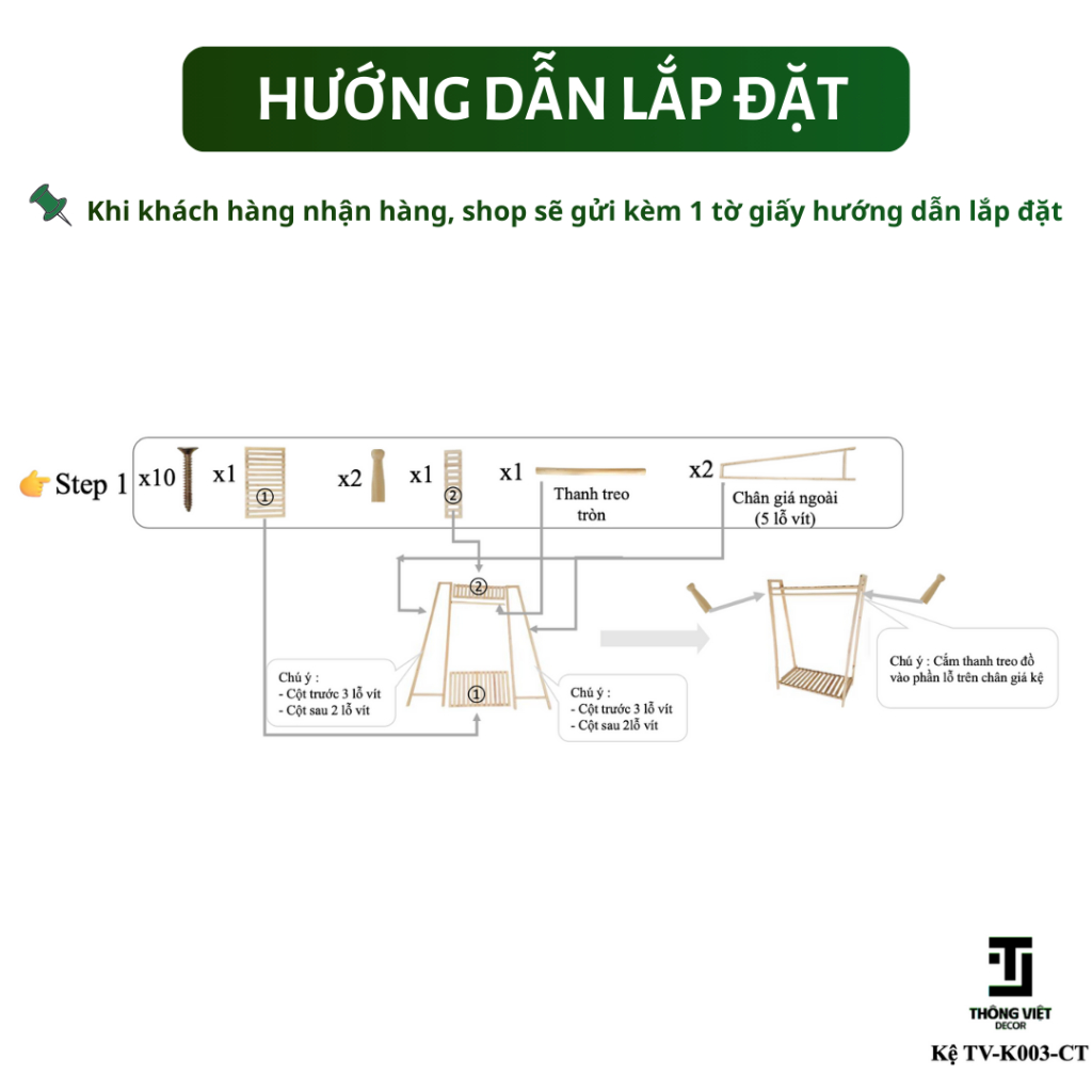 Kệ Gỗ Vát Treo Quần Áo, Tủ Giá Treo Đồ  2 Tầng Gỗ Thông Tự Nhiên Trang Trí Chống Mối Mọt Chịu Lực Tốt