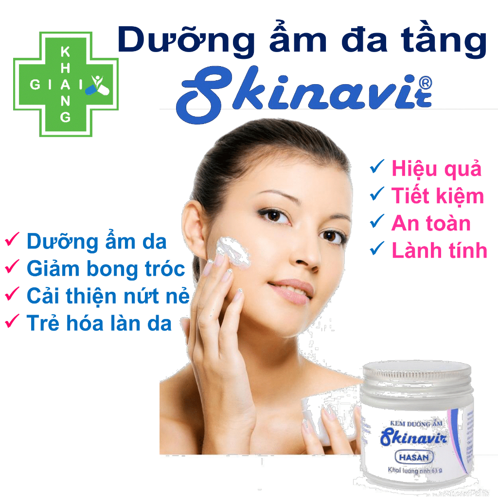 Kem dưỡng ẩm Skinavir giúp cân bằng độ ẩm cho da, ngăn ngừa và làm chậm quá trình lão hóa da (Lọ 45g)