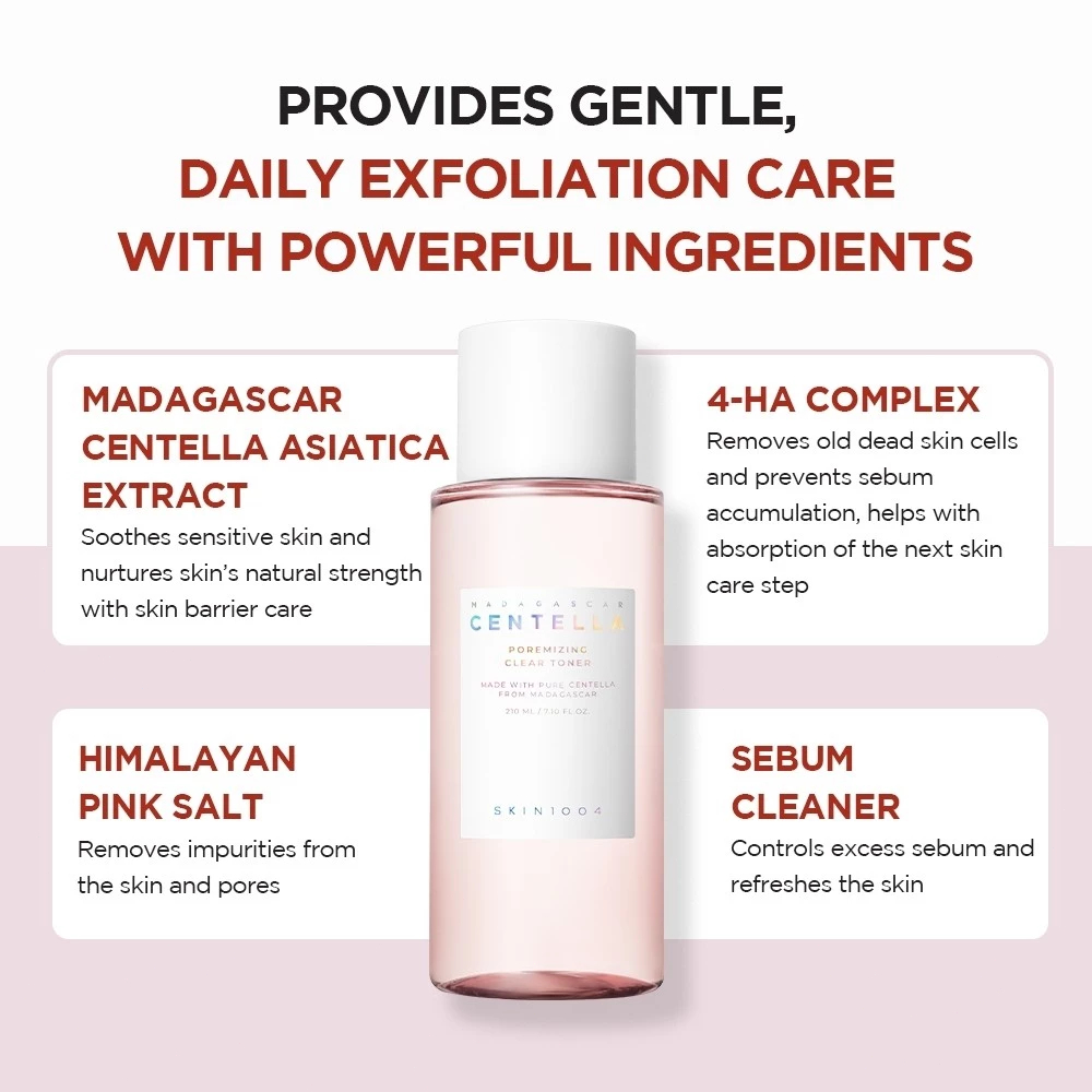 Skin1004 Madagascar Centella/Hyalu-cica Brightening/Tea-Trica Purifying/Brightening Boosting Toner 210ml
