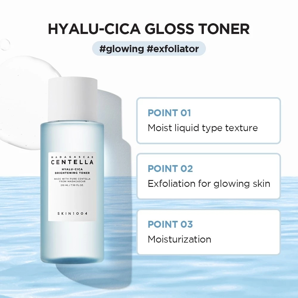Skin1004 Madagascar Centella/Hyalu-cica Brightening/Tea-Trica Purifying/Brightening Boosting Toner 210ml