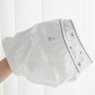 Quần Lót Cotton Nữ Tông Trắng Xám Gấu Nơ Xinh, Quần Chip Mềm Thoáng Chống Hằn Cộm King Shop L-1129