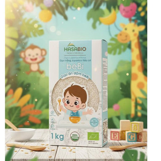Gạo Japonica hữu cơ beBi HaSaBio Organic Ricecho bé ăn dặm