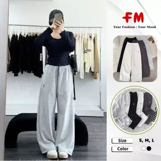 Quần Nỉ Nữ Ống Xuông FMSTYLE SHOP - Thêu Ngựa Lai Rút Dây, Chât Dày Dặn Mang Ấm, Tôn Dáng 25112112