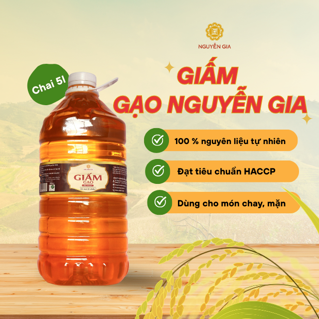 Giấm Gạo hàng chuẩn can 5L NGG002