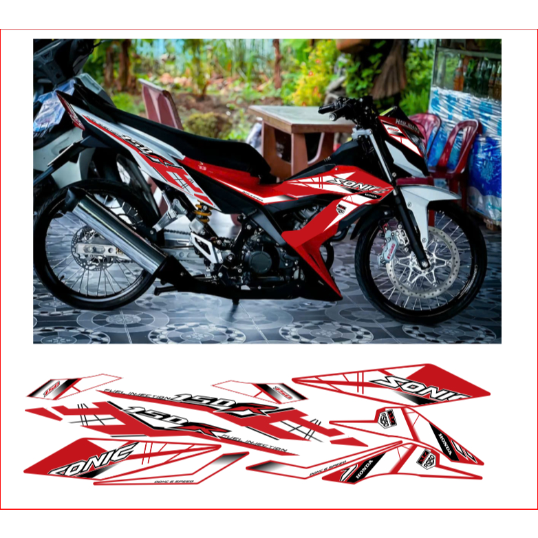 Tem rời SONIC 150 mẫu chế y15zr cao cấp chất liệu in 3 lớp chống nước không phai màu.