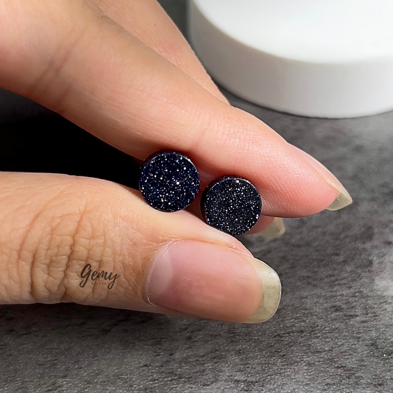 Khuyên tai nam tròn bạc 925  Black Knight 3 thiết kế mặt đá đen sieu chất (1 chiếc)| GEMY SILVER KN35