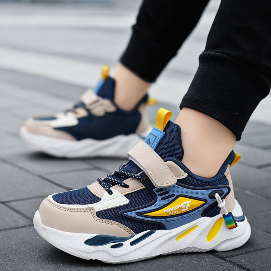 [M146] Giày Thể Thao Bé Trai Thể Thao Phối Lưới Cao Cấp Mới, Giày Sneaker Trẻ Em Quai Dán Phong Cách Sporty Năng Động