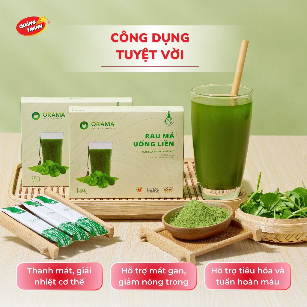 Product image Bột Rau Má Uống Liền Quảng Thanh, Sấy Lạnh Nguyên Chất Hộp Tiện Lợi - Mát gan, giải nhiệt cơ thể 2
