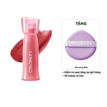 ( tặng mút cushion) Son Bóng Colorkey Soft Matte Water Tint, Son Bóng, Son Kem Son Kem Lì Lâu Trôi