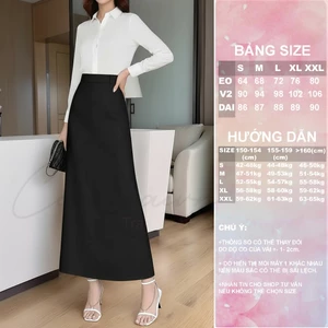 Chân váy cạp cao dáng A dài CV40, vải đẹp, dày dặn đứng form, tôn dáng.