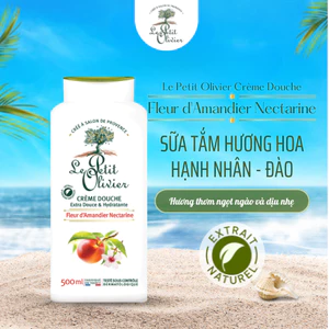 Sữa Tắm Nước Hoa Pháp Le Petit Olivier Hoa Hạnh Nhân & Đào Làm Dịu Da, Dưỡng Ẩm Sâu Thơm Lâu
