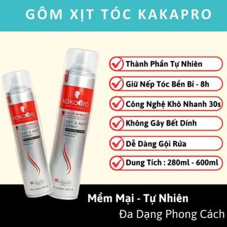 (MUA 1 TẶNG 1) Gôm Xịt Tạo Kiểu Giữ Nếp Tóc KAKAPRO 600ml Không Bết Dính, Giữ Nếp Tóc Lâu-VIORA SHOP