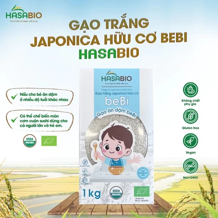 Gạo hữu cơ HaSaBio Organic Rice 1kg Gạo ST25 Gạo Japonica Gạo Tím
