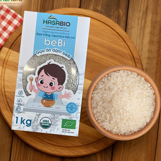 Gạo Japonica hữu cơ beBi HaSaBio Organic Ricecho bé ăn dặm