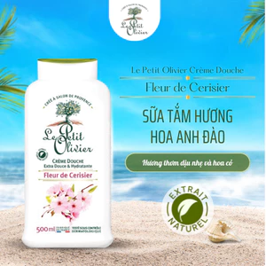 Sữa Tắm Dưỡng Ẩm Le Petit Olivier Nước Hoa Pháp Hương Hoa Anh Đào Thơm Lâu, Dịu Da, Sáng Da