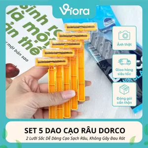 Set 5 Dao Cạo Râu DORCO 2 Lưỡi Sắc Dễ Cạo Sạch, Thoải Mái - VIORA SHOP (Bịch 5 Cây)