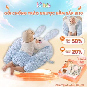 Đệm Gối Nằm Sấp Chống Trào Ngược Cho Bé IQKAO BI10 – Gối Tai Thỏ Cao Cấp Giảm Đầy Hơi, Hỗ Trợ Tiêu Hóa, Định Hình Đầu