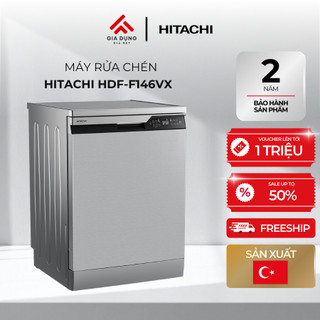 Máy Rửa Chén Độc Lập HITACHI HDF-F146VX - 3-4 bữa ăn Việt (14 bộ châu Âu) - Bảo hành chính hãng 24 tháng