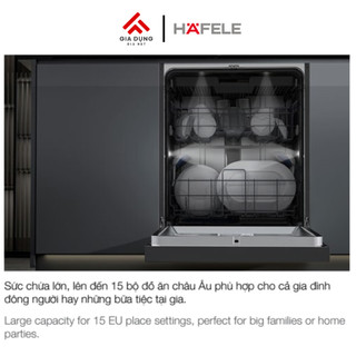 Máy Rửa Chén Độc Lập Hafele HDW-F6012S (535.29.671) - 3-4 bữa ăn Việt (15 bộ Châu Âu) - Bảo hành 36 tháng