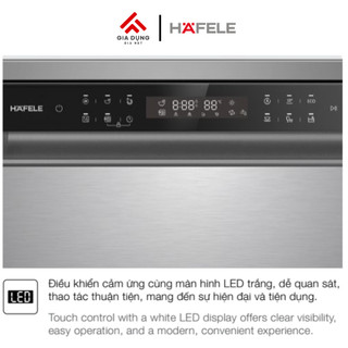 Máy Rửa Chén Độc Lập Hafele HDW-F6012S (535.29.671) - 3-4 bữa ăn Việt (15 bộ Châu Âu) - Bảo hành 36 tháng