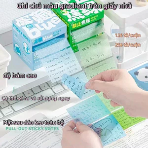 Giấy Note Trong Suốt NHAMOI 126/256 tờ Giấy Nhũ Chống Thấm Tái Sử Dụng Viết Được Bút Bi & Gel