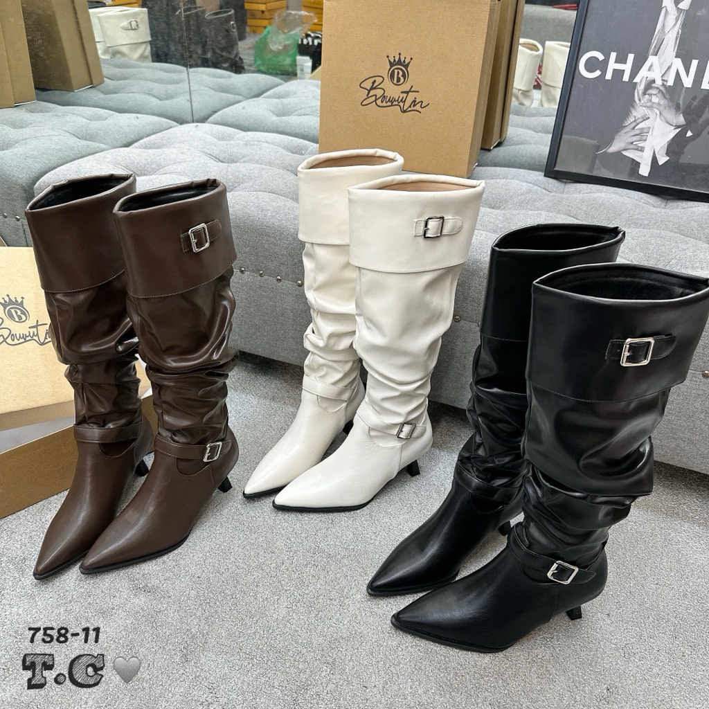 🌸🌸  , Boot đùi nhọn 2 đai