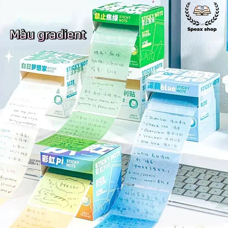 Hộp 126/265 Giấy Note Trong Suốt Chống Thấm NHAMOI, Giấy Ghi Chú Nhiều Màu Viết Được Bút Bi & Gel