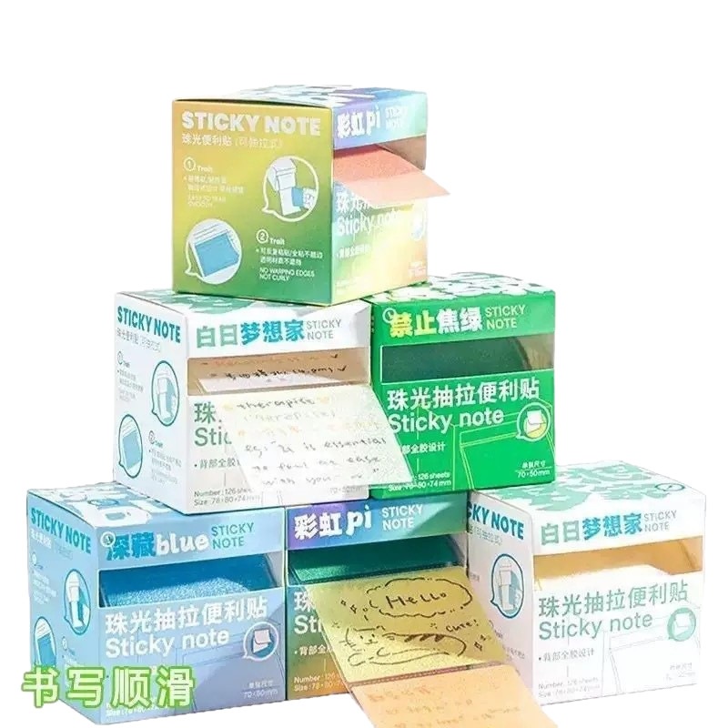 Giấy Note Trong Suốt NHAMOI 126/256 tờ Giấy Nhũ Chống Thấm Tái Sử Dụng Viết Được Bút Bi & Gel