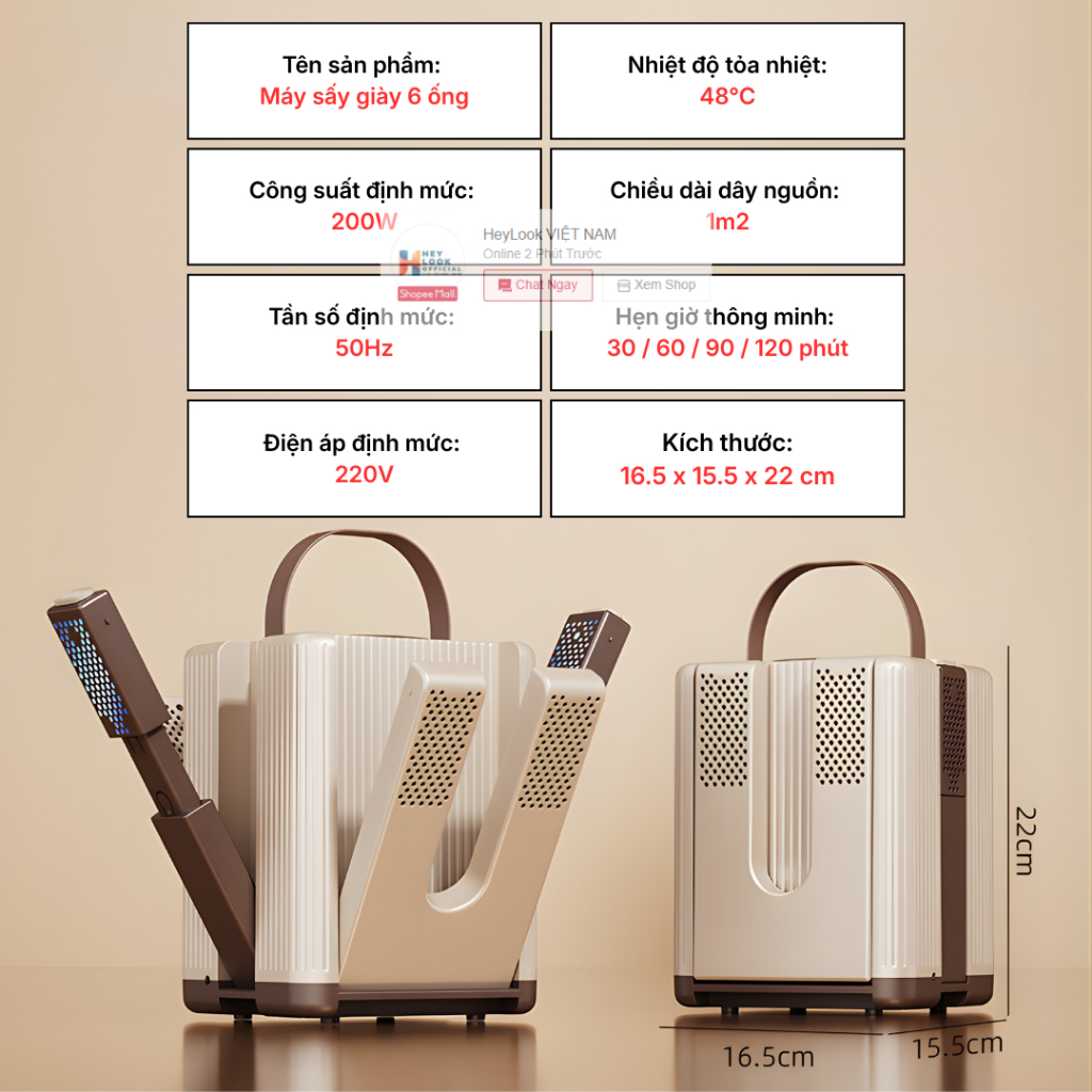 [TTT] Máy Sấy Giày Khử Mùi Bằng Tia Cực Tím Diệt Khuẩn, Xoay 360 Độ Giúp Sấy Giày Khử Mùi Nhanh Chóng - ảnh 7