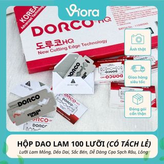 (CÓ TÁCH LẺ) Hộp 100 Lưỡi Dao Lam Dorco Đỏ HQ Sắc Bén, Bền, Dễ Sử Dụng - VIORA SHOP