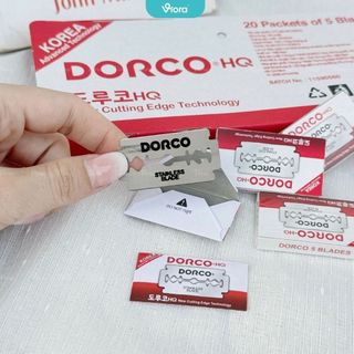 (CÓ TÁCH LẺ) Hộp 100 Lưỡi Dao Lam Dorco Đỏ HQ Sắc Bén, Bền, Dễ Sử Dụng - VIORA SHOP