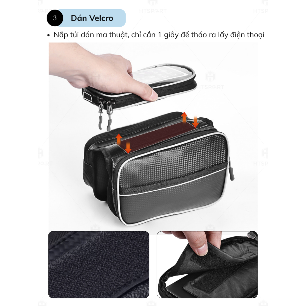 Túi Đựng Điện Thoại Xe Đạp Chống Nước, Thiết Kế Gọn Gàng, Dễ Sử Dụng, Túi Đựng Nhiều Màu Tiện Lợi Cho Mọi Chuyến Đi