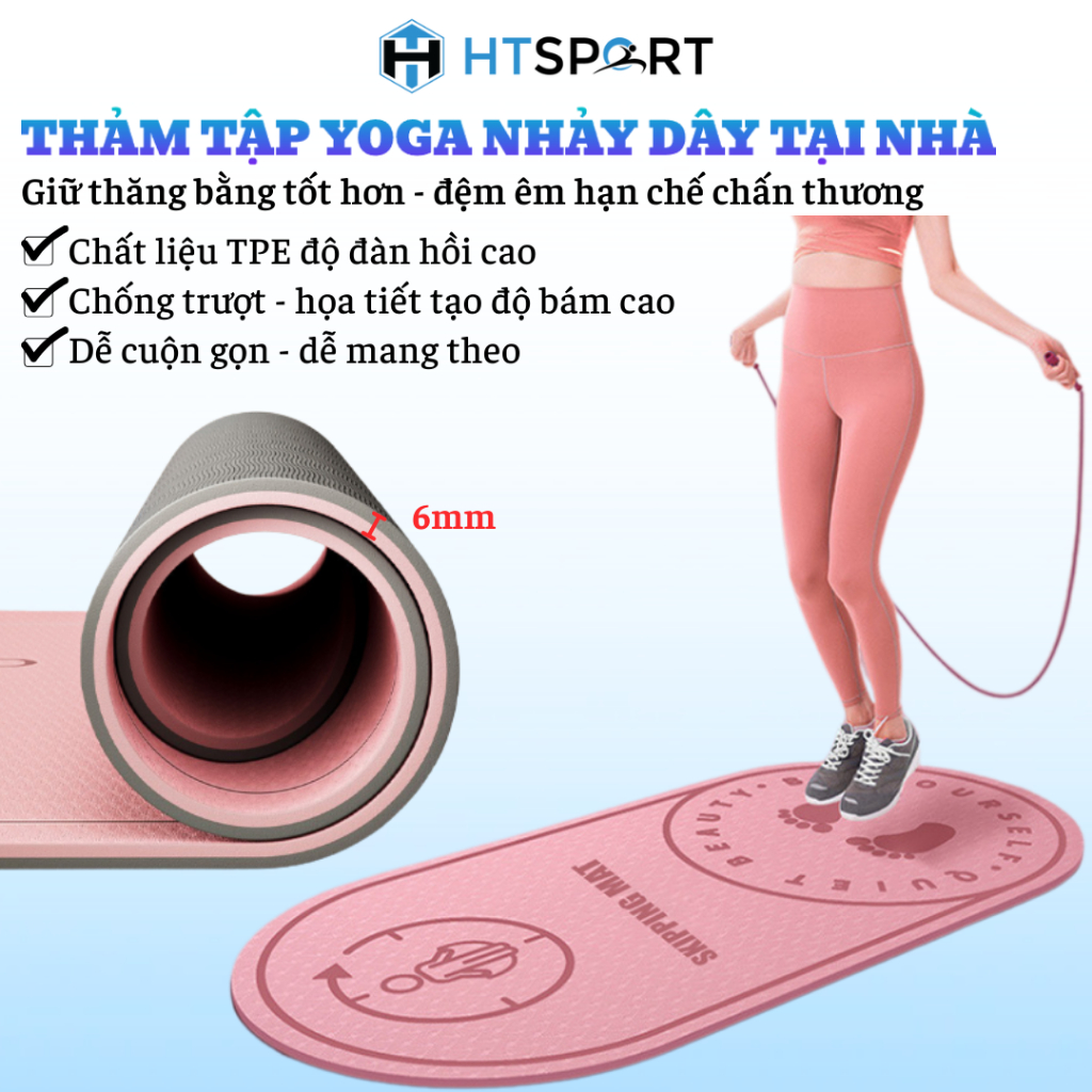 Thảm tập thể thao, thảm tập yoga, thảm nhảy dây tại nhà, thảm nhảy dây chống trượt cách âm