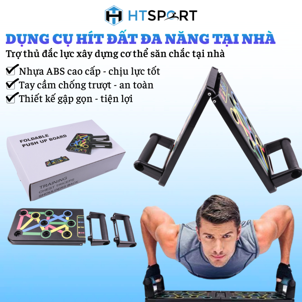 Dụng Cụ Hít Đất Đa Năng, Bộ Dụng Cụ Tập Luyện Hít Đất Chống Đẩy Push Up Tập Gym Thể Dục Tại Nhà Có Vạch Hướng Dẫn