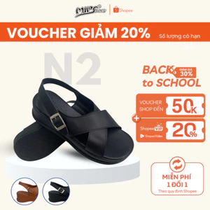 Dép Sandal Nữ Quai Chéo N2 Mipshoes - Dép Bánh Mì Cao 5cm Quai Da PU Mềm Êm Chống Trượt