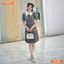 Đầm thiết kế BEMINE cổ đức đính cúc tùng váy xếp ly phù hợp đi chơi-B108